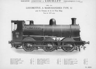 <b>Locomotive à marchandises Type 32</b><br>pour les Chemins de fer de l'Etat Belge<br>Voie de 1435 m/m